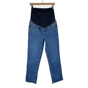 Abercombie & Fitch Medium Wash Maternity 90s Straight Leg Jean Short